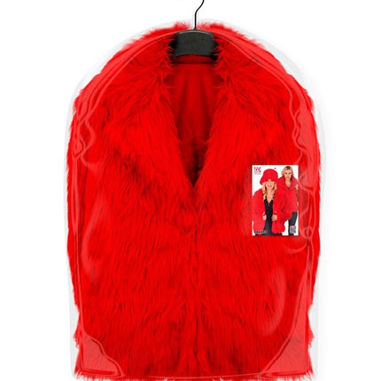 Bontjas Dames Pluche Rood van Widmann koop je bij Partywinkel