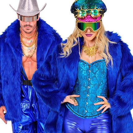 Bontjas Pluche Blauw van Widmann koop je bij Partywinkel