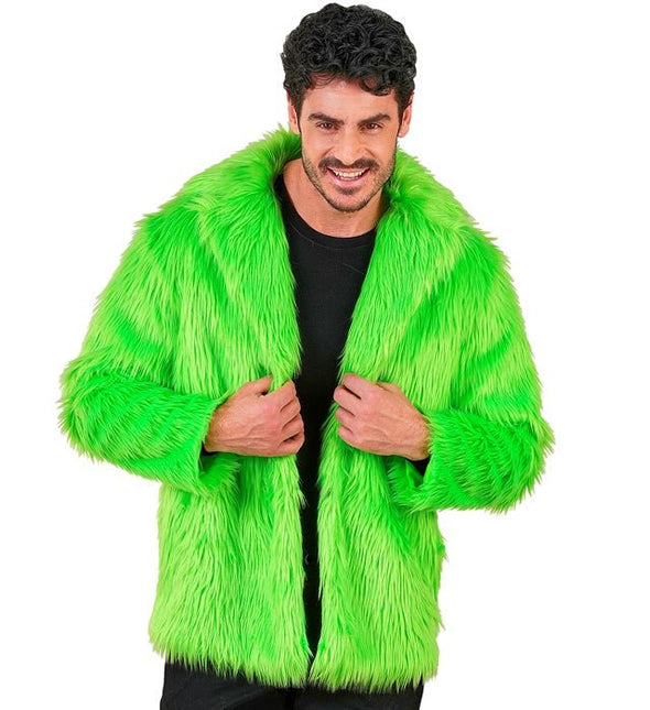 Bontjas Pluche Neon Groen van Widmann koop je bij Partywinkel