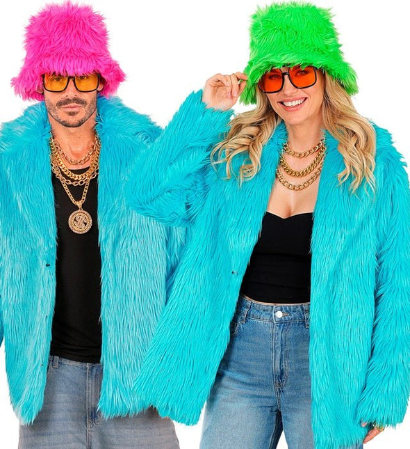 Bontjas Pluche Turquoise van Widmann koop je bij Partywinkel