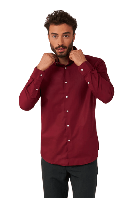 Bordeaux Rood Overhemd Heren OppoSuits van OppoSuits koop je bij Partywinkel