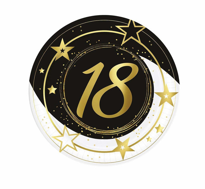 Borden 18 Jaar 23cm 6st van Fiestas Guirca koop je bij Partywinkel