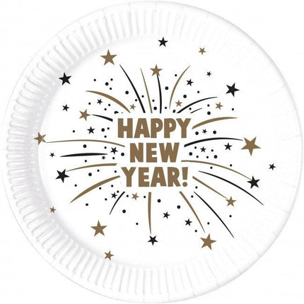 Borden Happy New Year 23cm 8st van Procos koop je bij Partywinkel