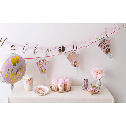 Borden Hello Girl Papier 23cm 10st van Boland koop je bij Partywinkel