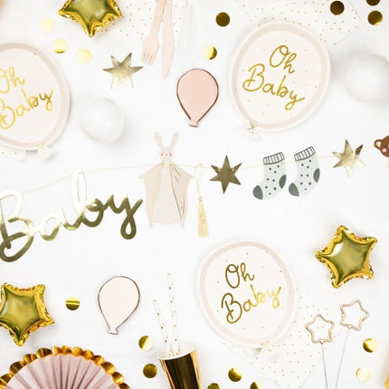 Borden Oh Baby 22cm 6st van Partydeco koop je bij Partywinkel