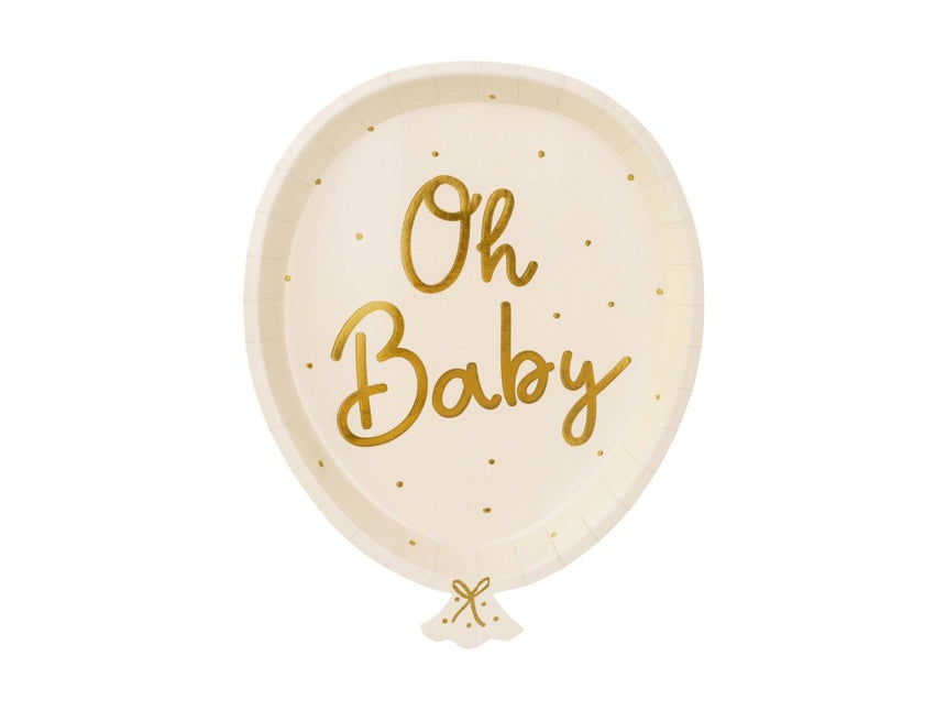 Borden Oh Baby 22cm 6st van Partydeco koop je bij Partywinkel