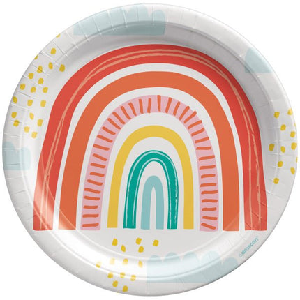 Borden Regenboog 23cm 8st van Riethmueller koop je bij Partywinkel