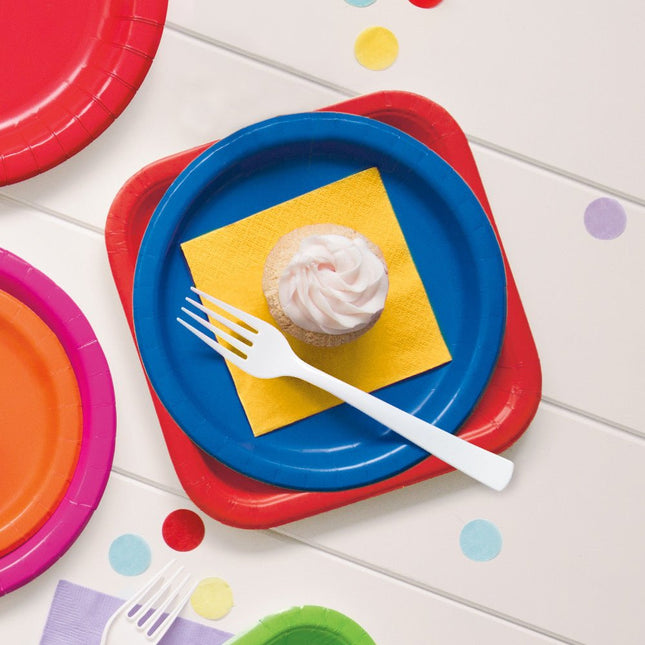 Borden Vierkant Rood 23cm 14st van Unique koop je bij Partywinkel