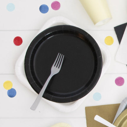 Borden Zwart 22cm 8st van Unique koop je bij Partywinkel