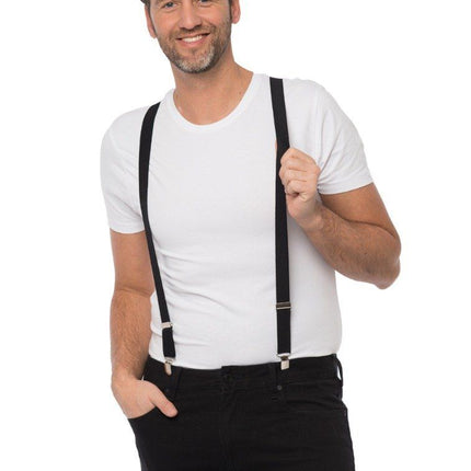 Bretels Zwart - Breedte 2,5 cm van Partychimp koop je bij Partywinkel