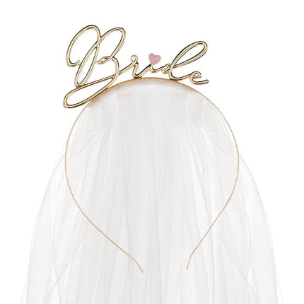 Bride Haarband Goud van Partydeco koop je bij Partywinkel
