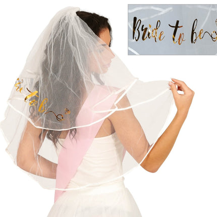 Bride To Be Sluier 70cm van Fiestas Guirca koop je bij Partywinkel