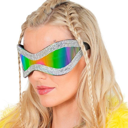 Bril Oversized Met Strass En Paars Glas van Widmann koop je bij Partywinkel