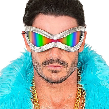 Bril Oversized Met Strass En Paars Glas van Widmann koop je bij Partywinkel