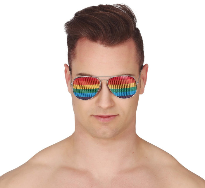 Bril Regenboog Aviator van Fiestas Guirca koop je bij Partywinkel
