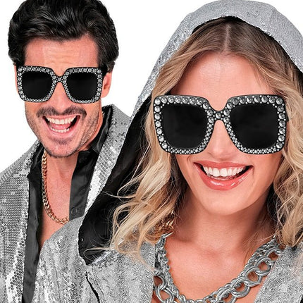 BRIL ZWART MET STRASS van Widmann koop je bij Partywinkel