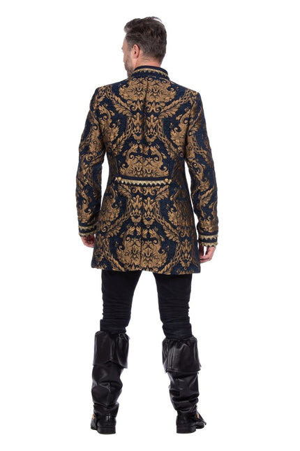 Blauw Gouden Jas Heren Brokaat van Wilbers & Wilbers koop je bij Partywinkel