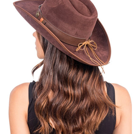 Brun cowboyhat med tyrehoved – én størrelse