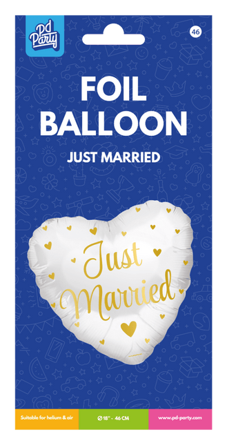 Bruiloft Helium Ballon Just Married Leeg 45cm van Paper Dreams koop je bij Partywinkel