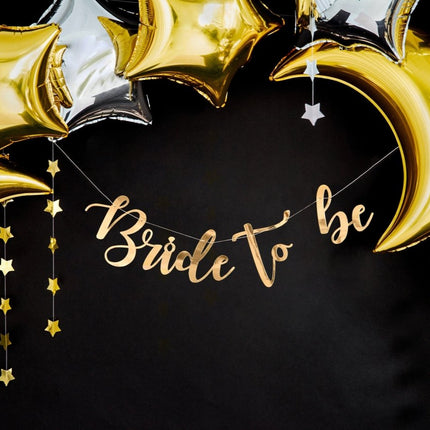 Bruiloft Slinger Bride To Be Goud 80cm van Partydeco koop je bij Partywinkel
