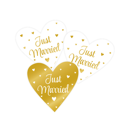 Bruiloft Wanddecoratie Just Married 25cm 3 delig van Paper Dreams koop je bij Partywinkel