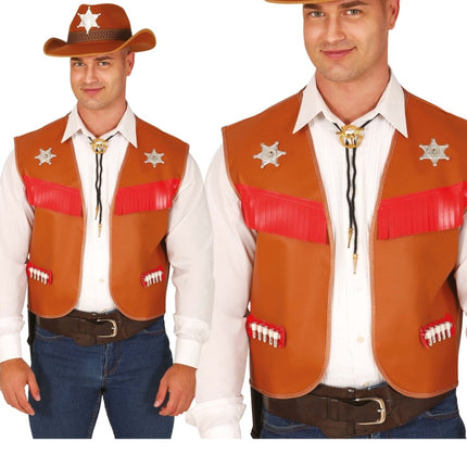 Bruine Cowboy Vest van Fiestas Guirca koop je bij Partywinkel