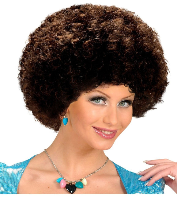 Bruine Pruik Afro Unisex van Widmann koop je bij Partywinkel
