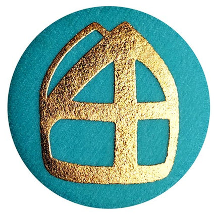 Knap med vinkeljern blå