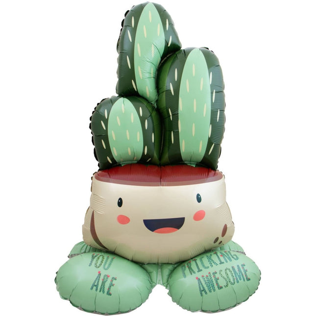 Cactus Helium Ballon Met Standaard Leeg 81cm van Folat koop je bij Partywinkel