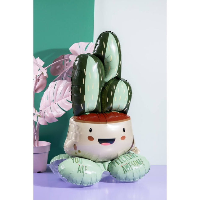 Cactus Helium Ballon Met Standaard Leeg 81cm van Folat koop je bij Partywinkel