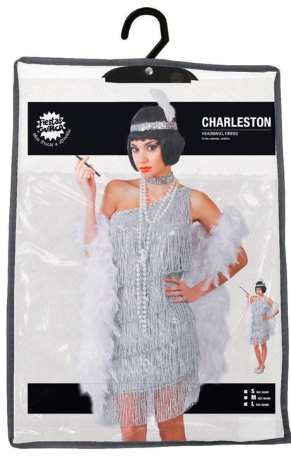 Charleston Jurk Zilver Dames van Fiestas Guirca koop je bij Partywinkel