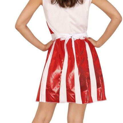 Cheerleader Jurk Rood Wit Dames van Fiestas Guirca koop je bij Partywinkel