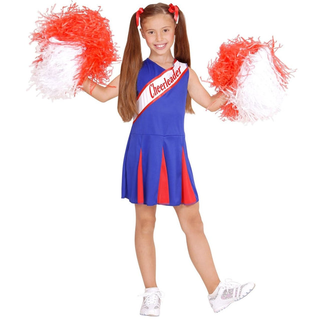 Cheerleader Pakje Blauw Rood Meisje van Widmann koop je bij Partywinkel