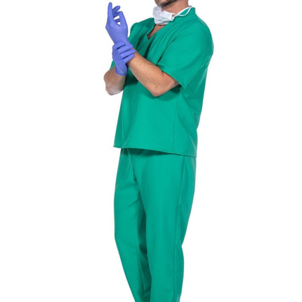 Chirurg Kostuum Groen Heren 4 delig van Wilbers & Wilbers koop je bij Partywinkel