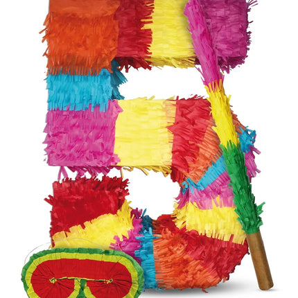 Cijfer 5 Piñata Set 3-delig 45cm van VDV Benefit koop je bij Partywinkel