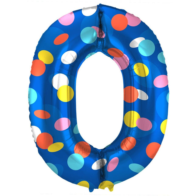 Cijfer Ballon 0 Jaar Stippen Leeg 86cm van Folat koop je bij Partywinkel