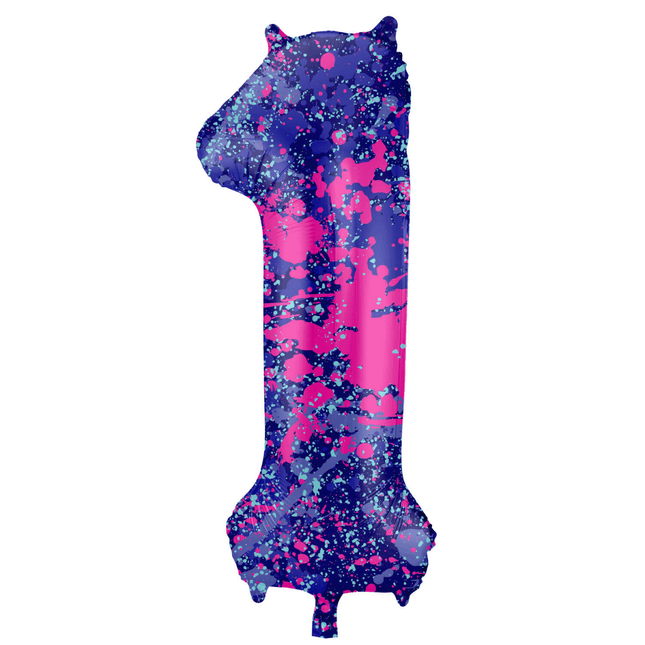 Cijfer Ballon 1 Jaar Spetters Leeg 86cm van Folat koop je bij Partywinkel