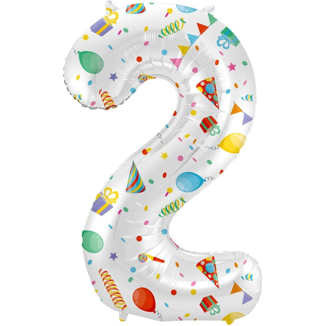 Cijfer Ballon 2 Jaar Feest Leeg 86cm van Folat koop je bij Partywinkel