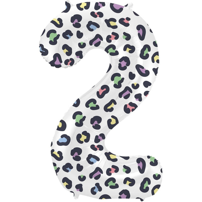 Cijfer Ballon 2 Jaar Panter Leeg 86cm van Folat koop je bij Partywinkel