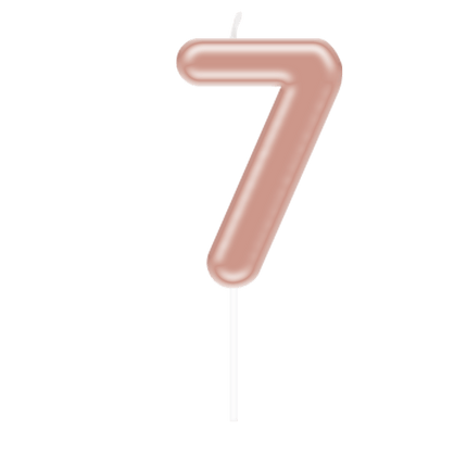 Cijfer Kaars 7 Rose Goud van Paper Dreams koop je bij Partywinkel