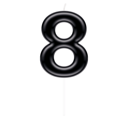 Cijfer Kaars 8 Zwart van Paper Dreams koop je bij Partywinkel