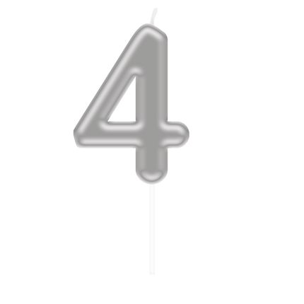 Cijferkaars - 4 Zilver van Paper Dreams koop je bij Partywinkel