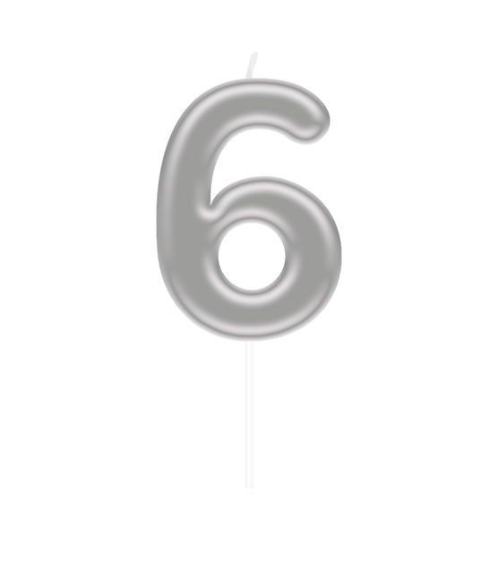Cijferkaars - 6 zilver van Paper Dreams koop je bij Partywinkel