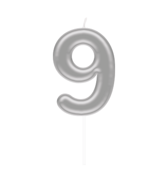 Cijferkaars 9 Zilver van Paper Dreams koop je bij Partywinkel