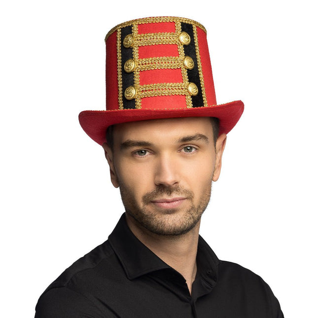 Circus Hoed Rood Goud Directeur van Boland koop je bij Partywinkel