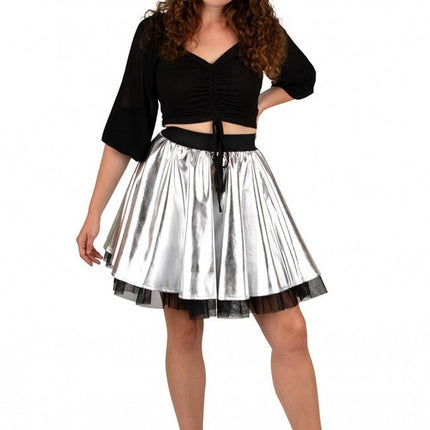 Cirkelrok Metallic Zilver van PartyXplosion koop je bij Partywinkel