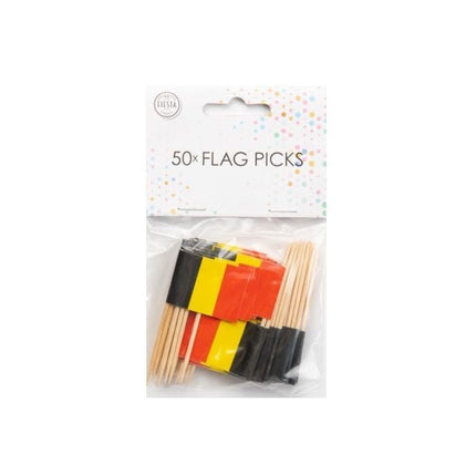 Cocktailprikkers Belgie 8cm 50st van WeFiesta koop je bij Partywinkel