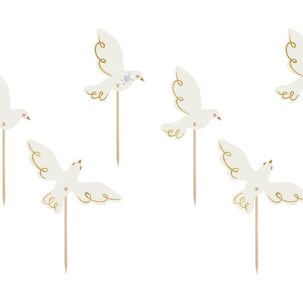 Cocktailprikkers Duif 14,5cm 6st van Partydeco koop je bij Partywinkel