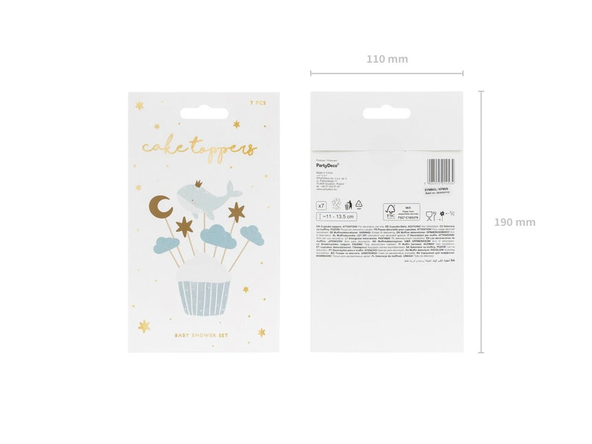 Cocktailprikkers Walvis 7st van Partydeco koop je bij Partywinkel