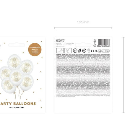 Communie Ballonnen Metallic 30cm 6st van Partydeco koop je bij Partywinkel